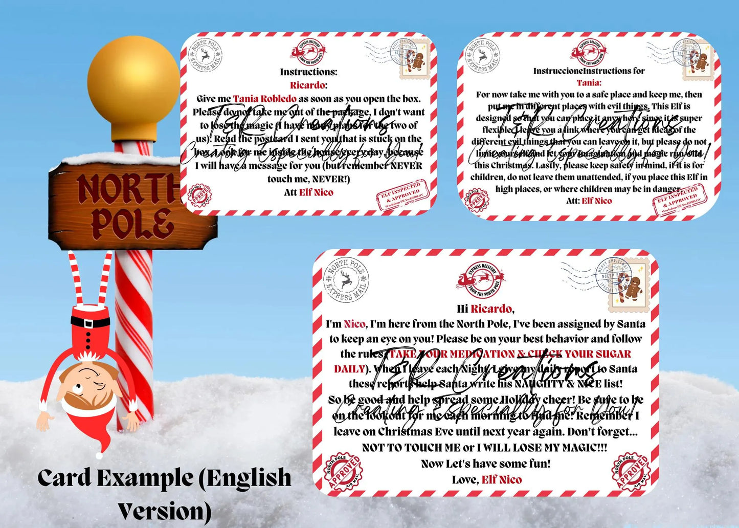 Christmas Naughty Elves and feet stencil. Naughty Elf Elves Behaving. Funny Christmas. Couple games. Friends game. Christmas Gift.