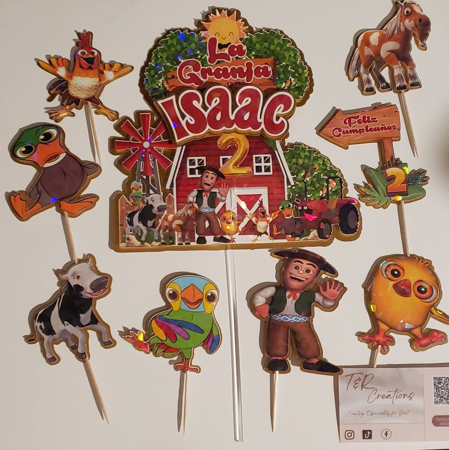 Farm personalized Cake Topper – Custom Name | Farmer Birthday Decoration