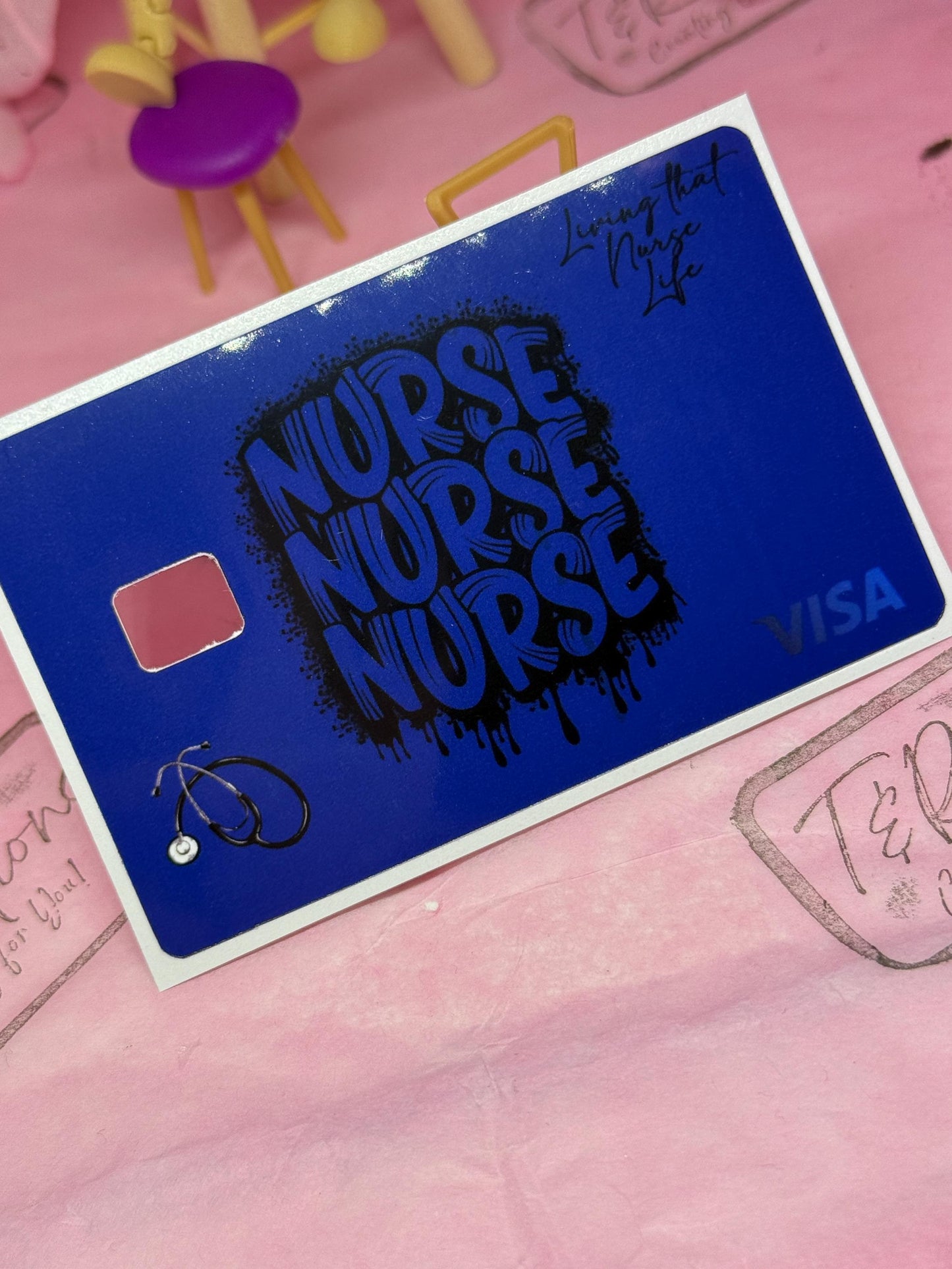 Nurse Vinyl Sticker for credit/debit card personalized