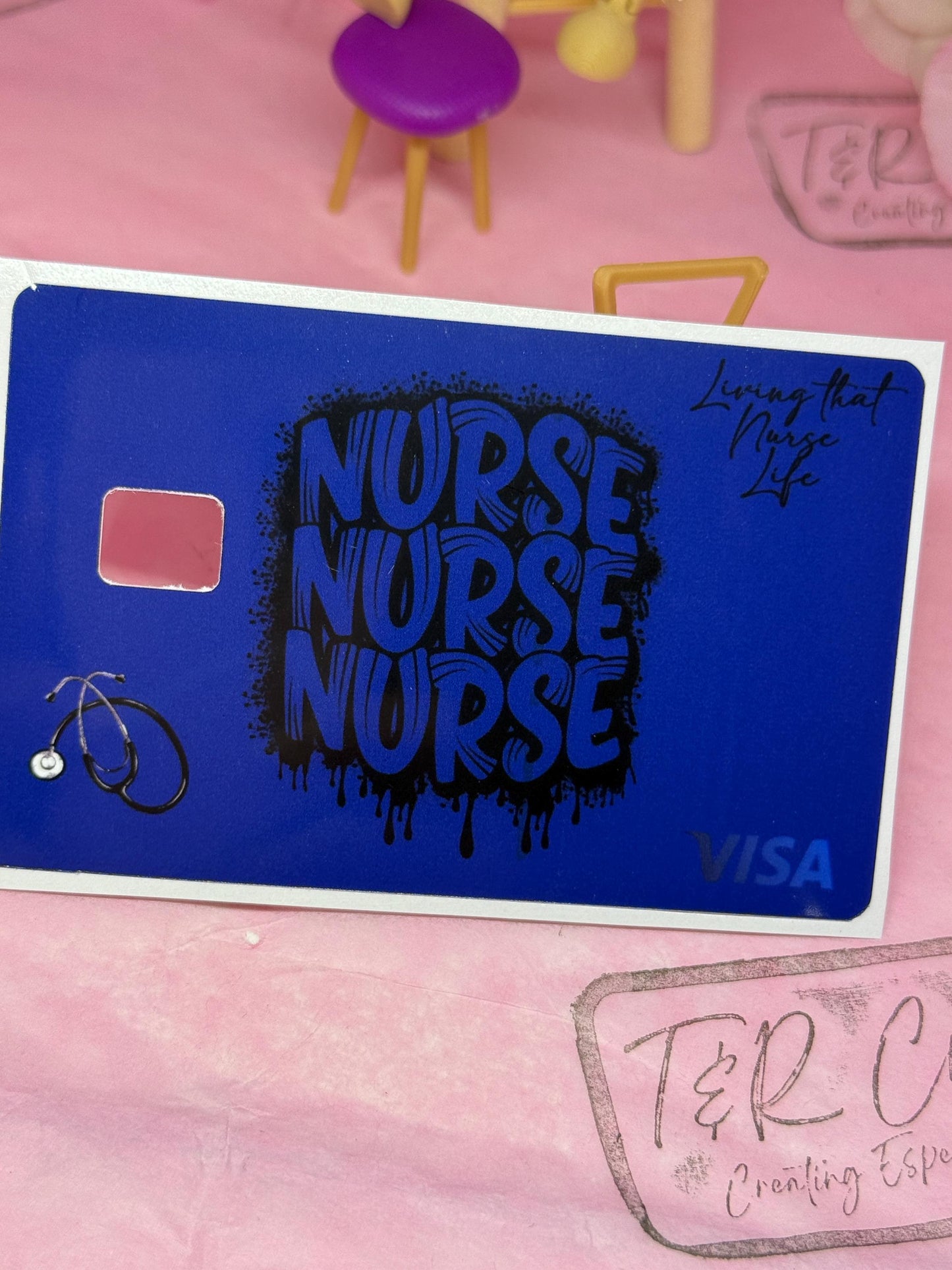 Nurse Vinyl Sticker for credit/debit card personalized
