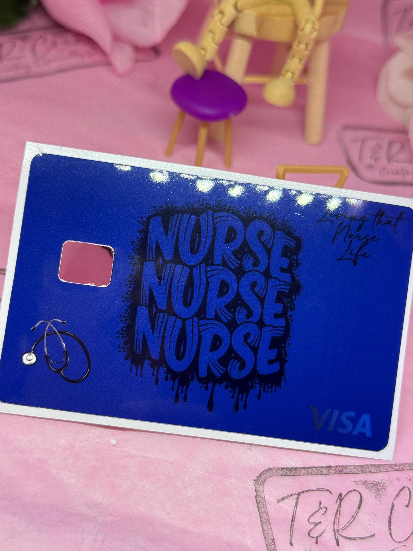 Nurse Vinyl Sticker for credit/debit card personalized