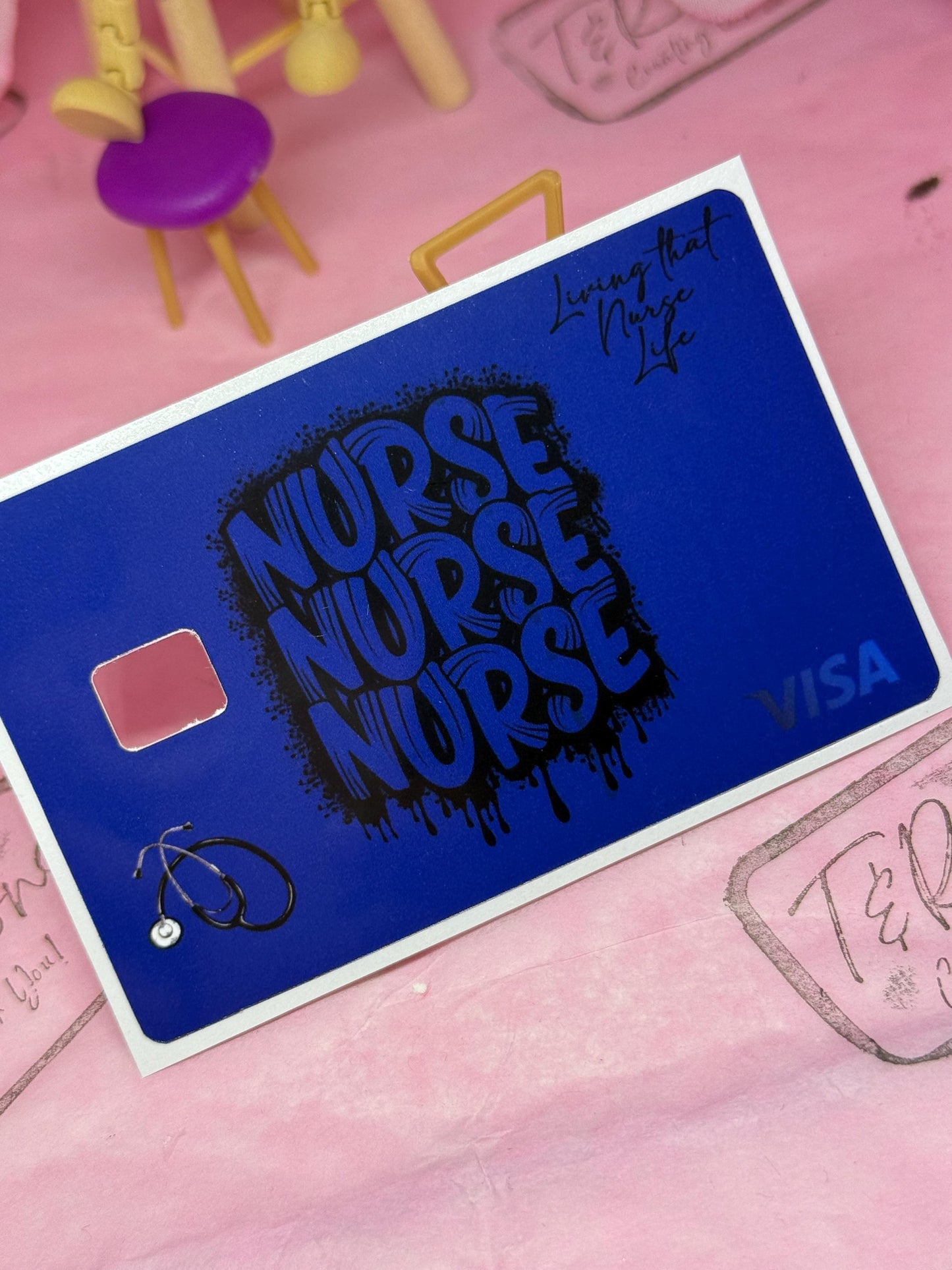 Nurse Vinyl Sticker for credit/debit card personalized