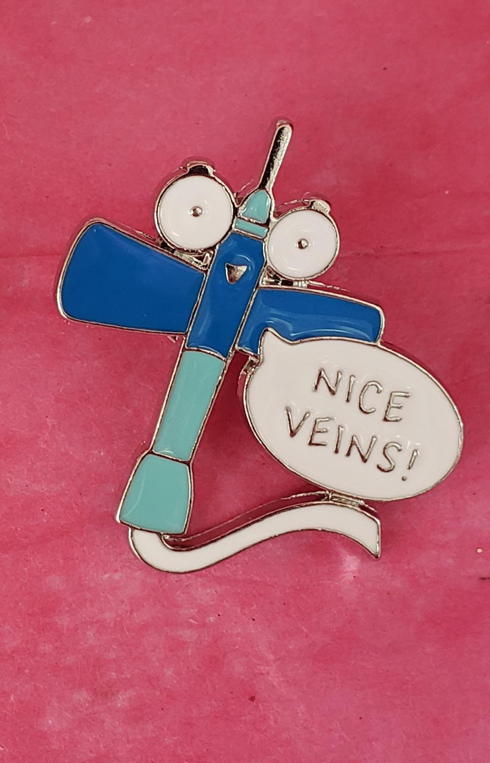 Nice Veins Enamel Pin: Funny Nurse Pin