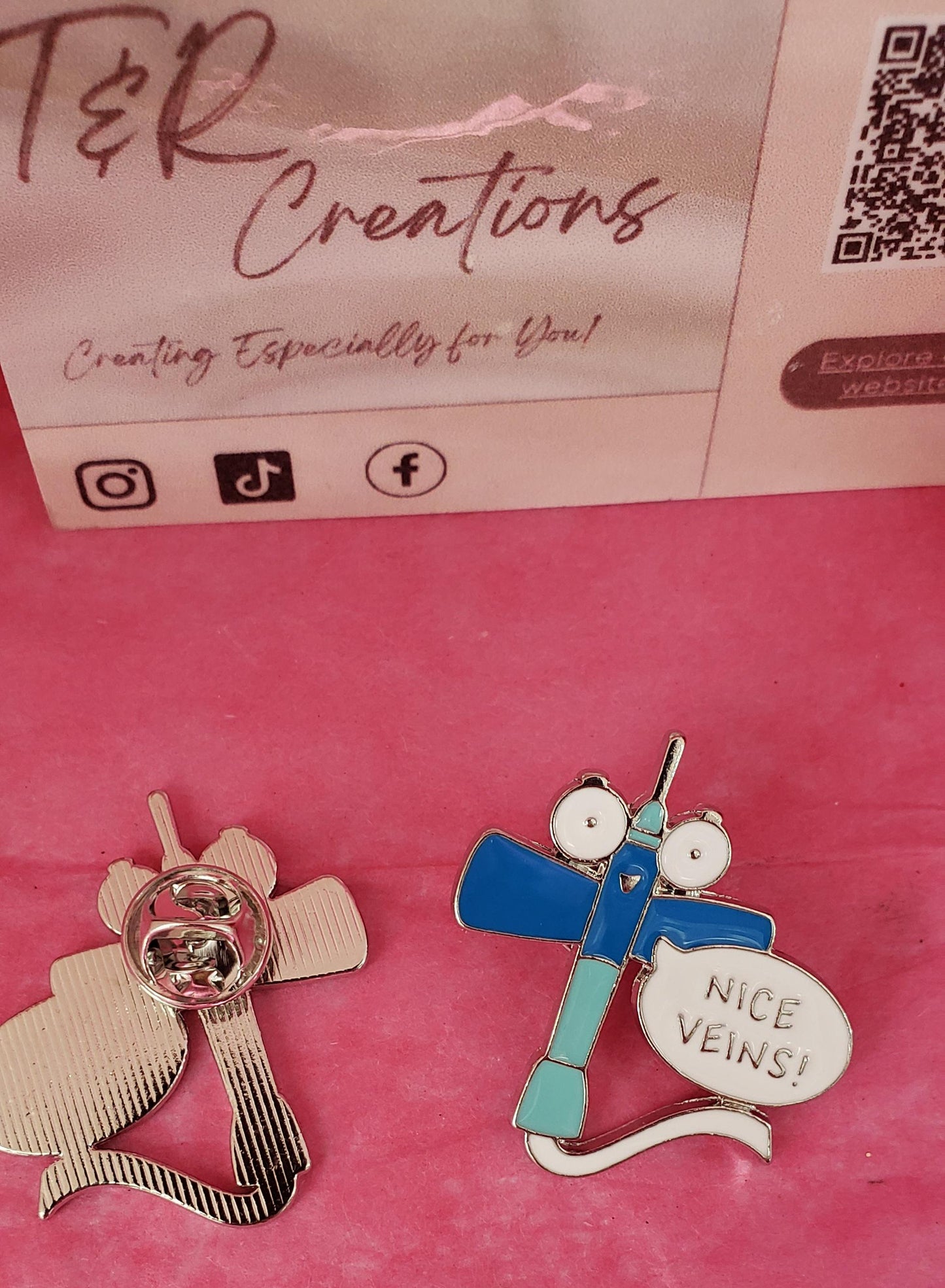 Nice Veins Enamel Pin: Funny Nurse Pin