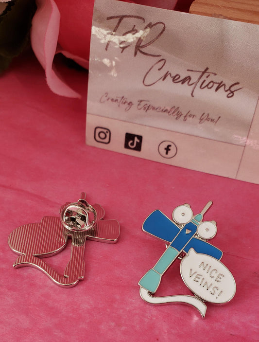 Nice Veins Enamel Pin: Funny Nurse Pin