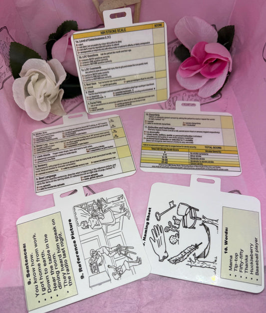 NIH Stroke Scale Mini Card: Nurse Badge Clip, Waterproof